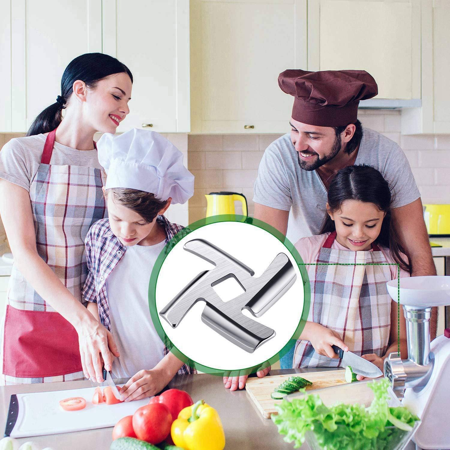 Набір ножів та решіток для м'ясорубки 9 шт. Stainless Steel Розмір 5, фото №7