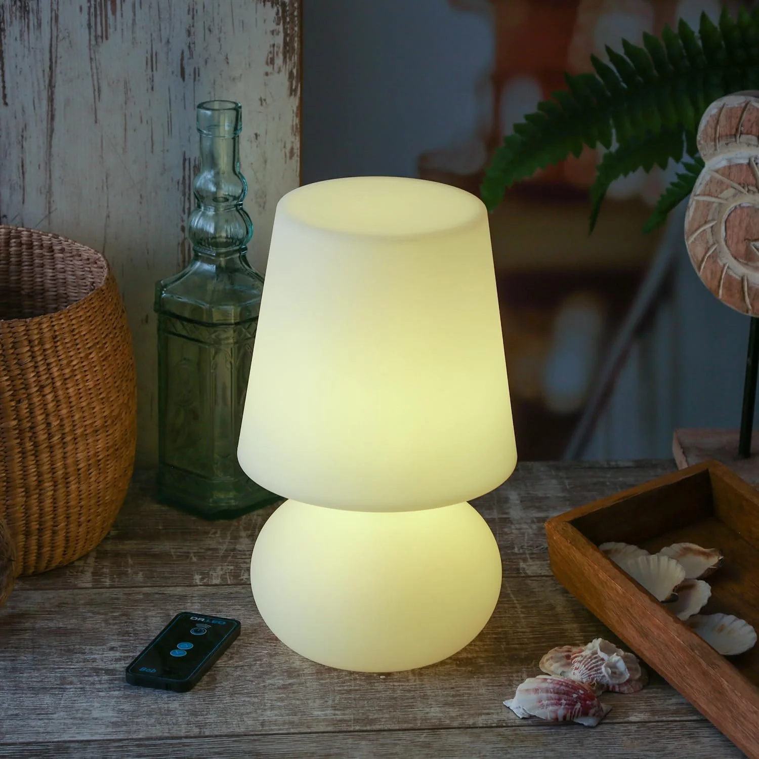 Настільна лампа LED садову погодостійка димована з пультом ДУ акумуляторна 26 см, фото №9