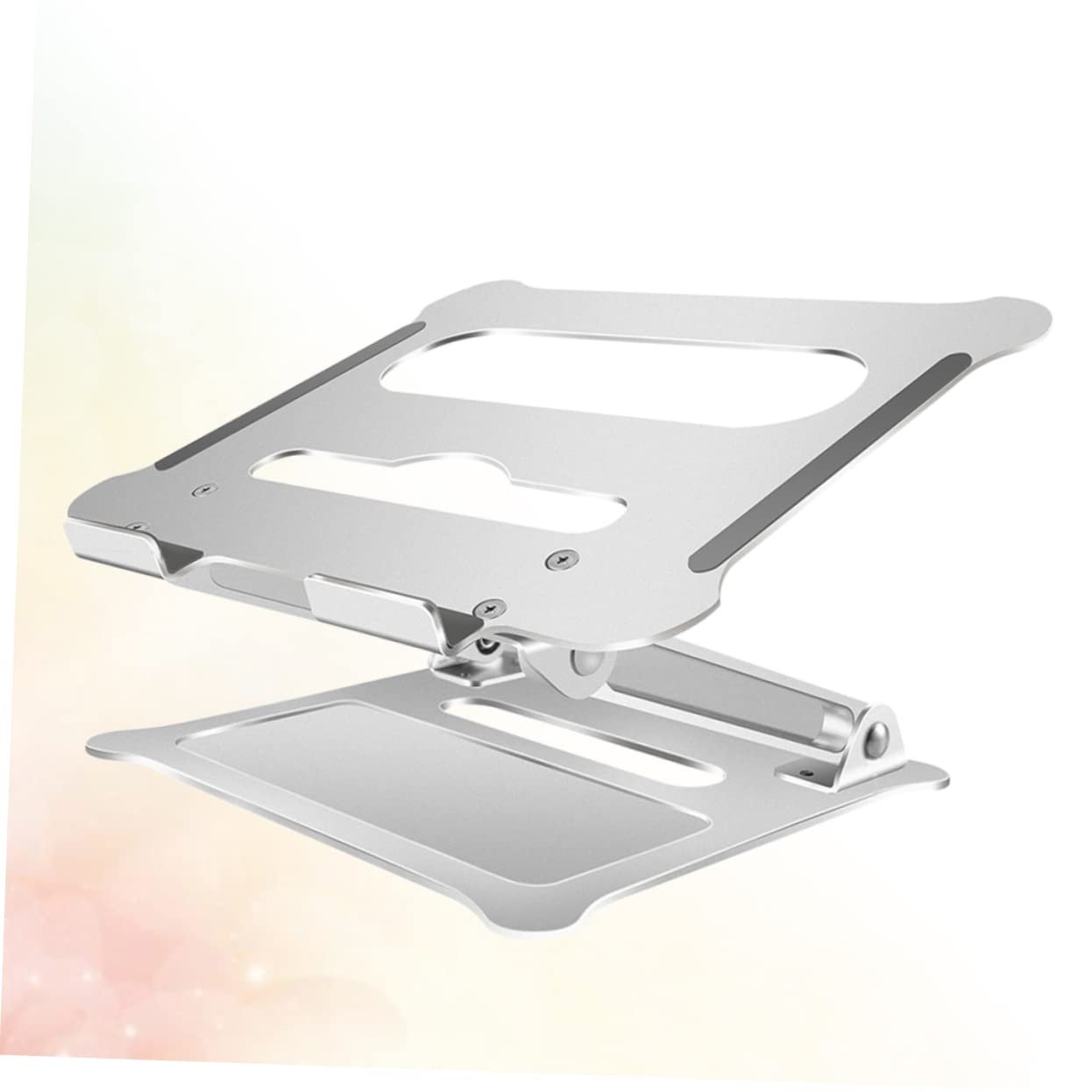 Підставка для ноутбука NUOBESTY складана з алюмінієвого сплаву, регульована по висоті, срібна, для дому, офісу та подорожей, фото №9 Підставка для ноутбука NUOBESTY складана з алюмінієвого сплаву, регульована по висоті, срібна, для дому, офісу та подорожей, фото №9