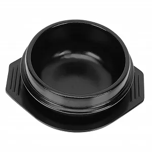 Керамическая кастрюля Toyvian с подносом круглая для бибимбапа, запеканок и супов с антипригарным покрытием и двойными ручками - Фото 1