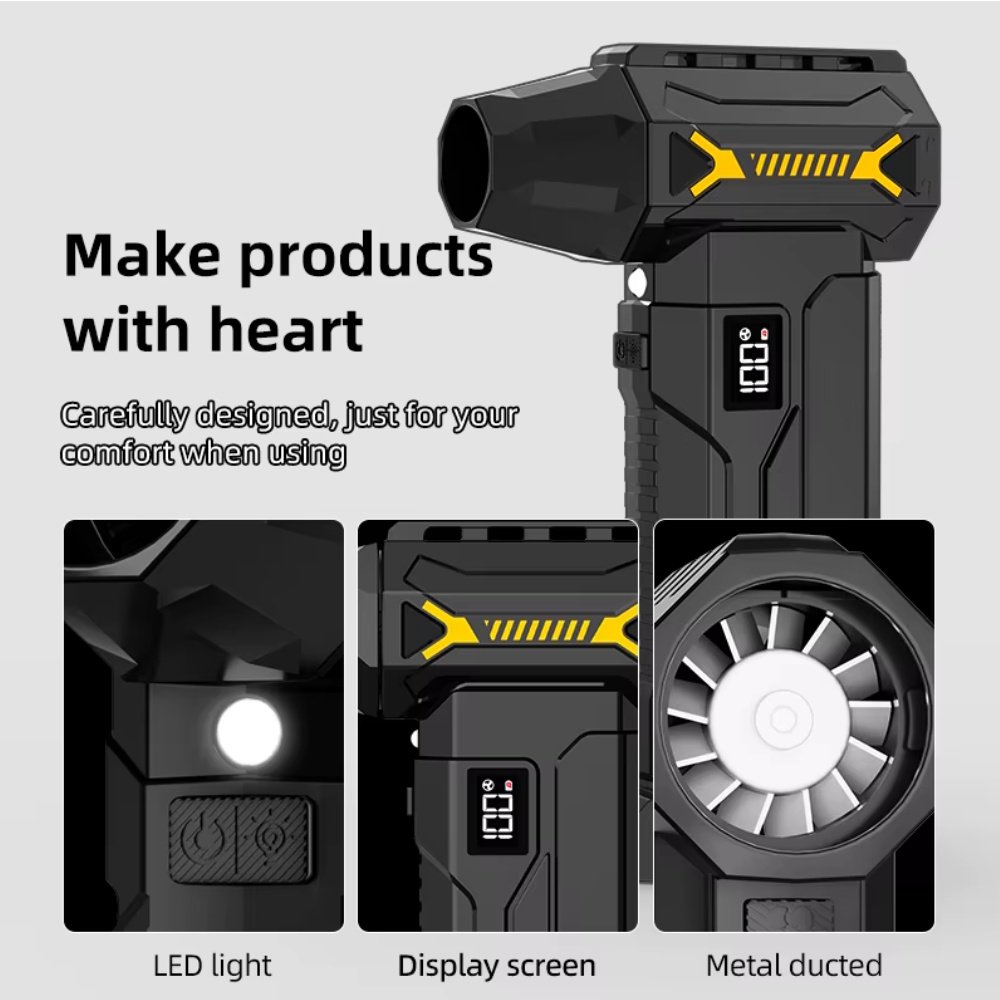 Портативний турбовентилятор Violent HFX-07 Turbo Jet Fan 680000 RPM Black, фото №9