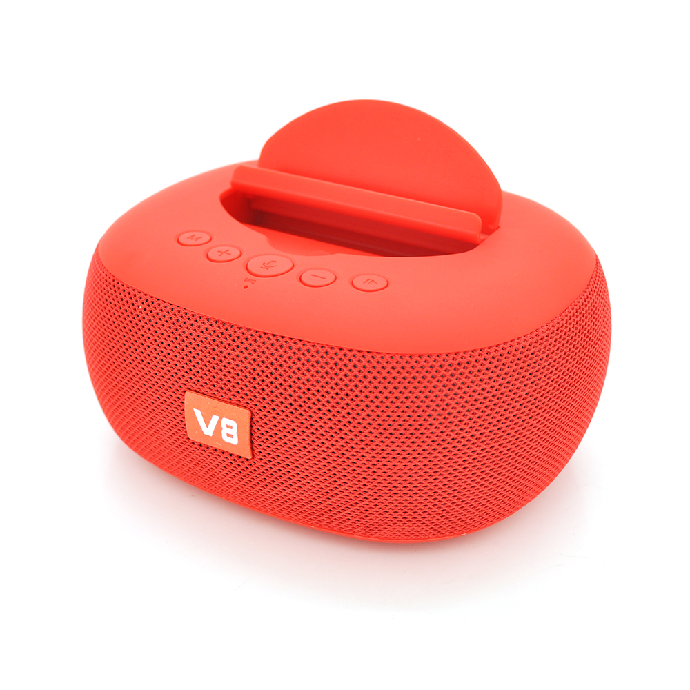 Колонка DV08 Bluetooth 4.1 до 10m 2х5W 4Ω 1200mAh 90dB TF card/USB DC 5V Red, фото №1