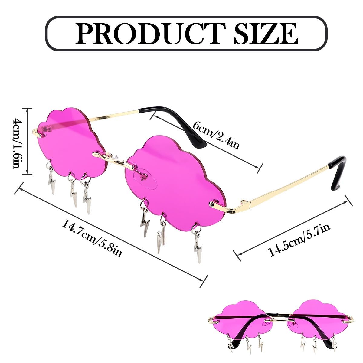 Сонцезахисні окуляри Cloud FERCAISH, без оправи, вінтажніалів, 1 шт., фото №7 Сонцезахисні окуляри Cloud FERCAISH, без оправи, вінтажніалів, 1 шт., фото №7
