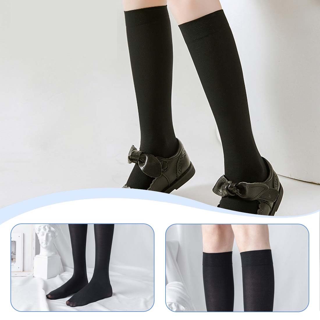 Чулки AYV 2 пары, Поддерживающие чулки, Женские чулки, Компрессионные чулки, Летние компрессионные чулки, черный цвет, фото №4