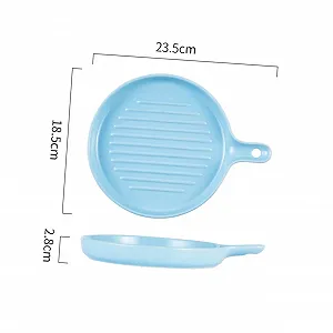 Форма для запікання Zerodeko з ручкою керамічна блакитна synthetic.ua - Фото 1