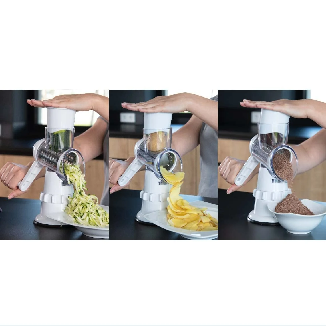 Барабанна терка LIVINGTON Sumo Slicer Red 3-в-1 для шаткування, нарізання, натирання, фото №8