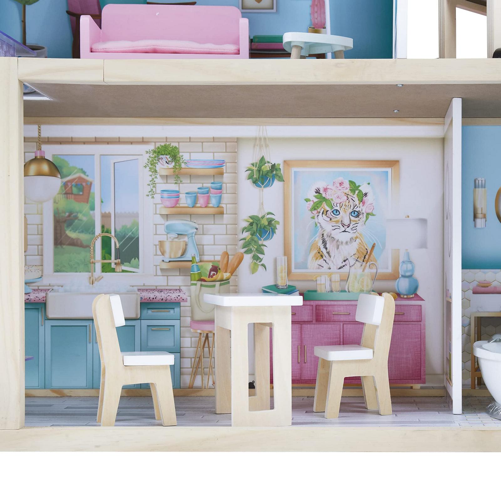 Кукольный домик Teamson Kids Dreamland Большой деревянный кукольный дом 3-уровневый и 18 аксессуаров, интерактивный с лифтом и гаражом TD-13500C, фото №2 Кукольный домик Teamson Kids Dreamland Большой деревянный кукольный дом 3-уровневый и 18 аксессуаров, интерактивный с лифтом и гаражом TD-13500C, фото №2