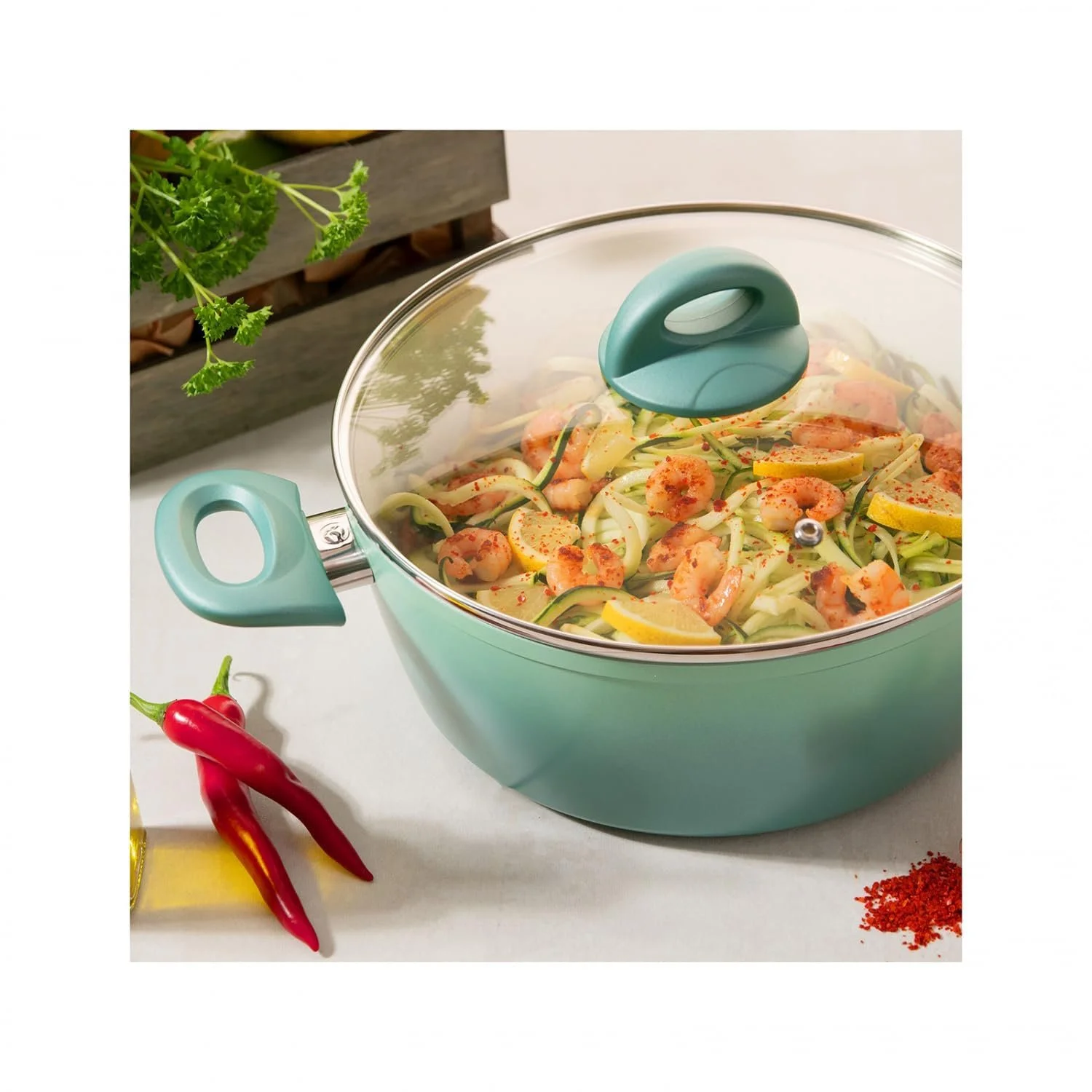 Каструля Genius Cerafit Revolution 26 см, 2 предмети, керамічне антипригарне покриття, скляна кришка, фото №2