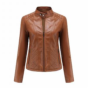 Тренч из искусственной кожи Generisch Женский Мотоциклетная куртка PU Moto Biker Облегающий Slim Длинная Куртка Черный Кожаная куртка Женская мотоциклетная куртка Женская Зимняя - Фото 1