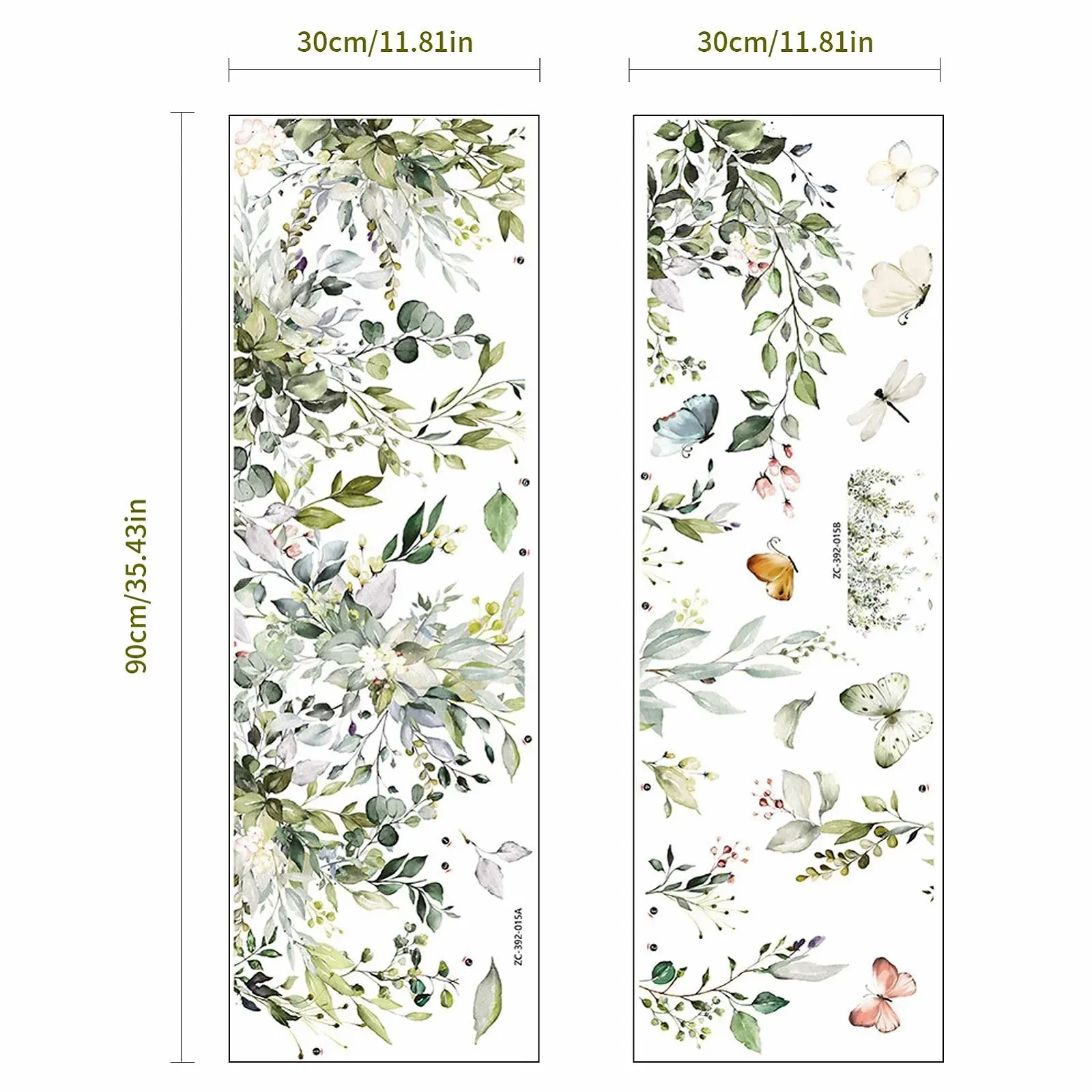 Наклейки на стіну Зелене листя рослин 2 шт. Зелені, фото №3