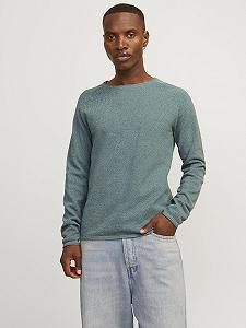 Вязаний пуловер JACK & JONES JJEHILL чоловічий, з круглим вирізом, базова бавовняна сорочка з довгим рукавом synthetic.ua - Фото 1