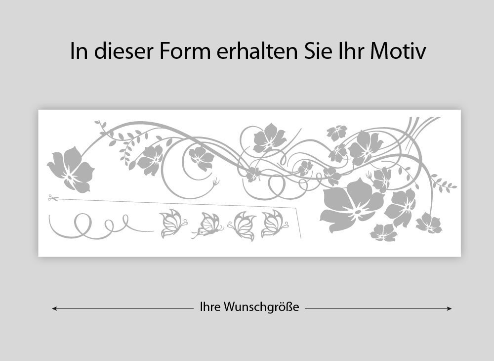 Настінна наклейка Grandora W829 Flower Tendril & Butterflies 150x82 см Lilac, фото №5