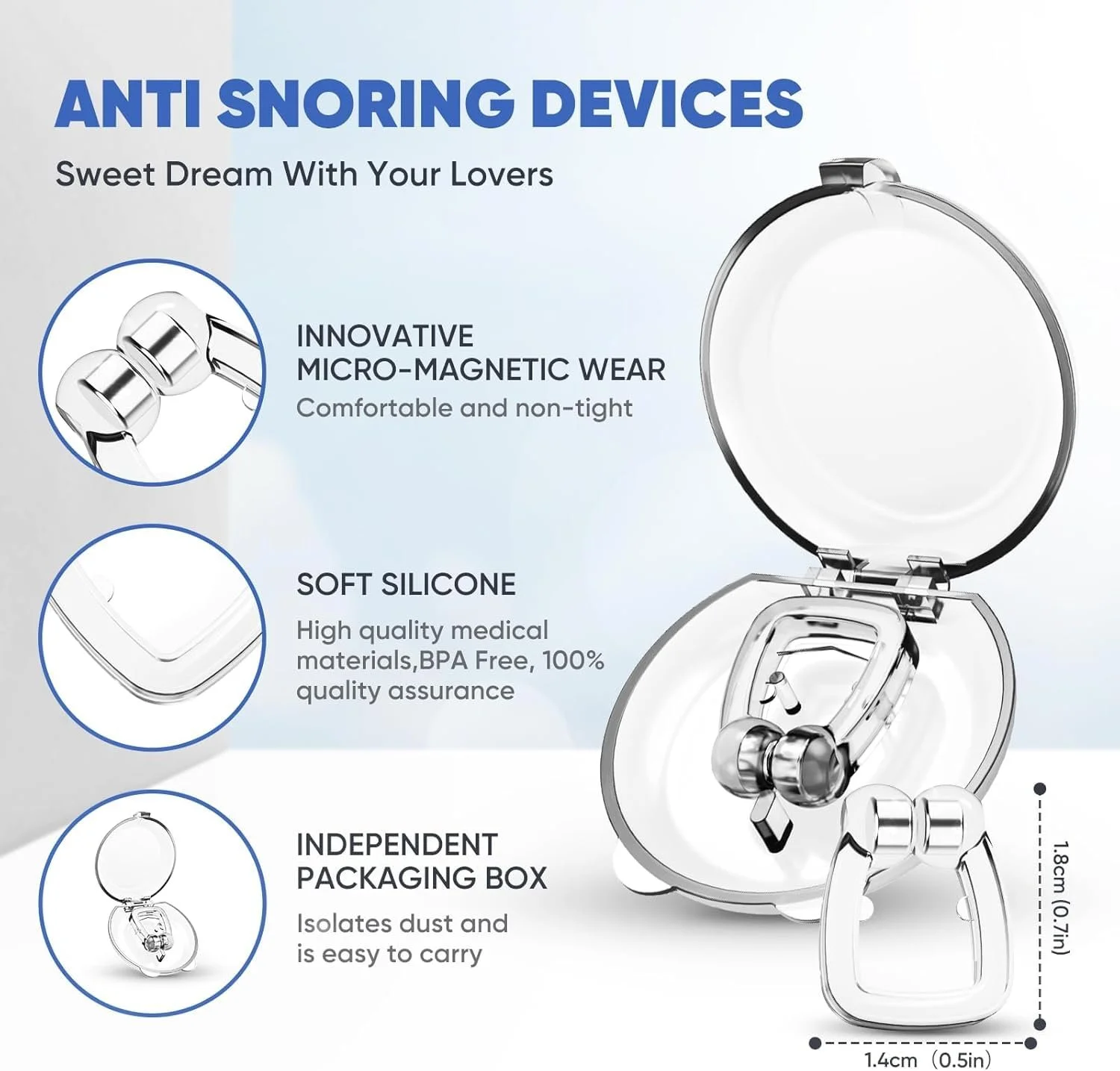 Средство от храпа Клипса для носа 6 шт для улучшения сна и дыхания, фото №4