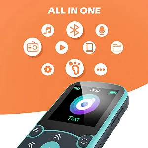 MP3 плеер AGPTEK Sport 32GB 1.5 Inch TFT Colour Screen Bluetooth 5.3 Синий synthetic.ua - Фото 1
