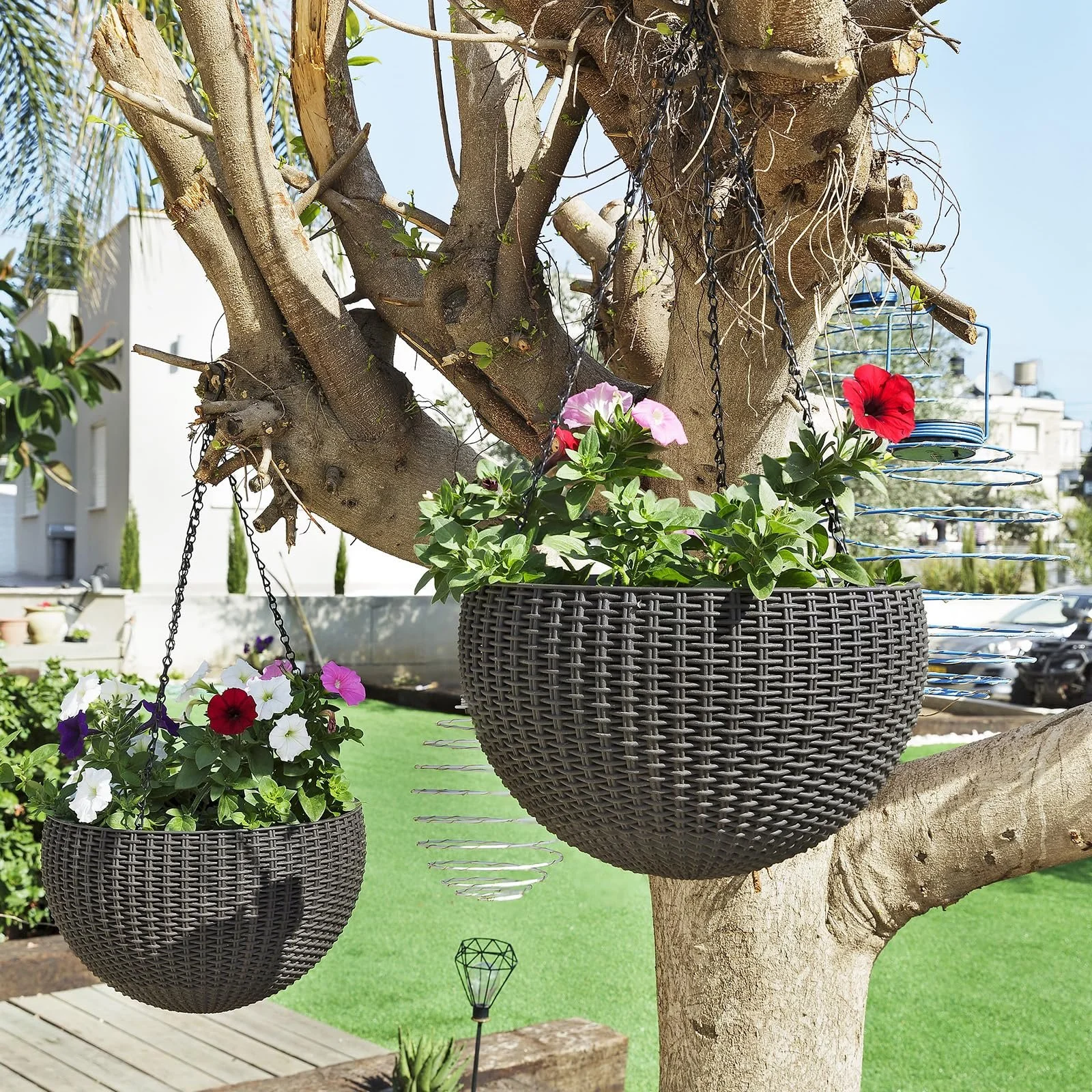 Набір ланцюгів для підвісних кошиків 4 шт. 40 см металеві з S-подібними гачками Чорний, фото №6 Набір ланцюгів для підвісних кошиків 4 шт. 40 см металеві з S-подібними гачками Чорний, фото №6