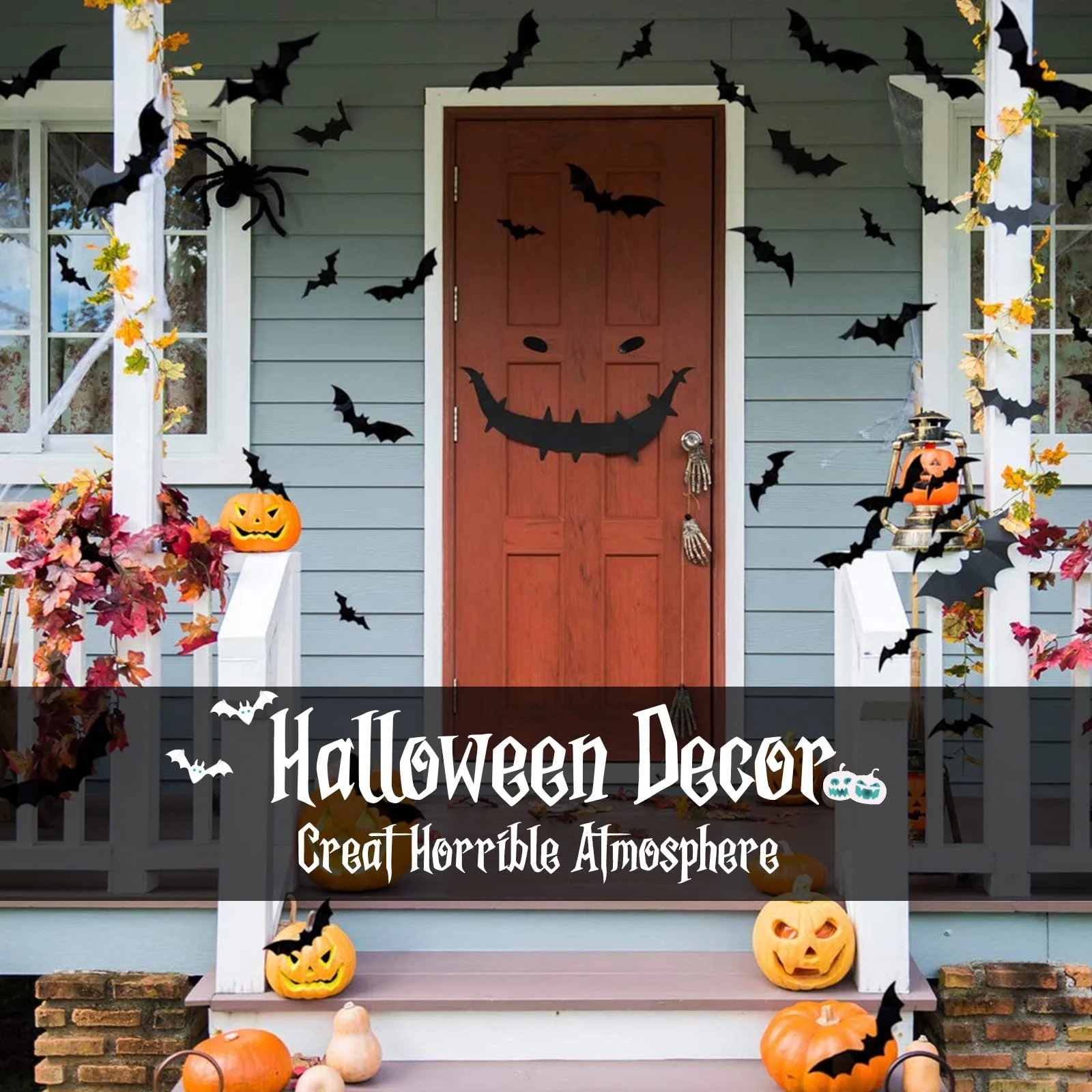 Наклейки на стіну 96 Pieces 3D Halloween Bat 4 розміри, фото №7