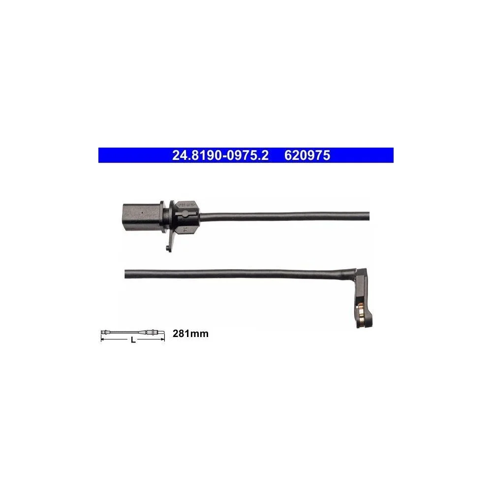 Датчик износа тормозных колодок ATE 24.8190-0975.2 Передняя ось, фото №1 Датчик износа тормозных колодок ATE 24.8190-0975.2 Передняя ось, фото №1