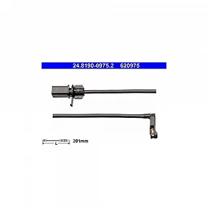 Датчик износа тормозных колодок ATE 24.8190-0975.2 Передняя ось - Фото 1