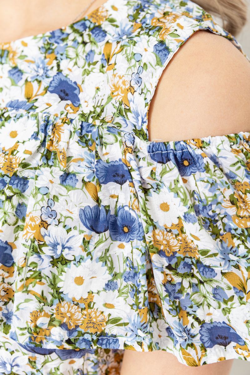 Платія з друкованим кольором молочно-синій 230R24-1, фото №5