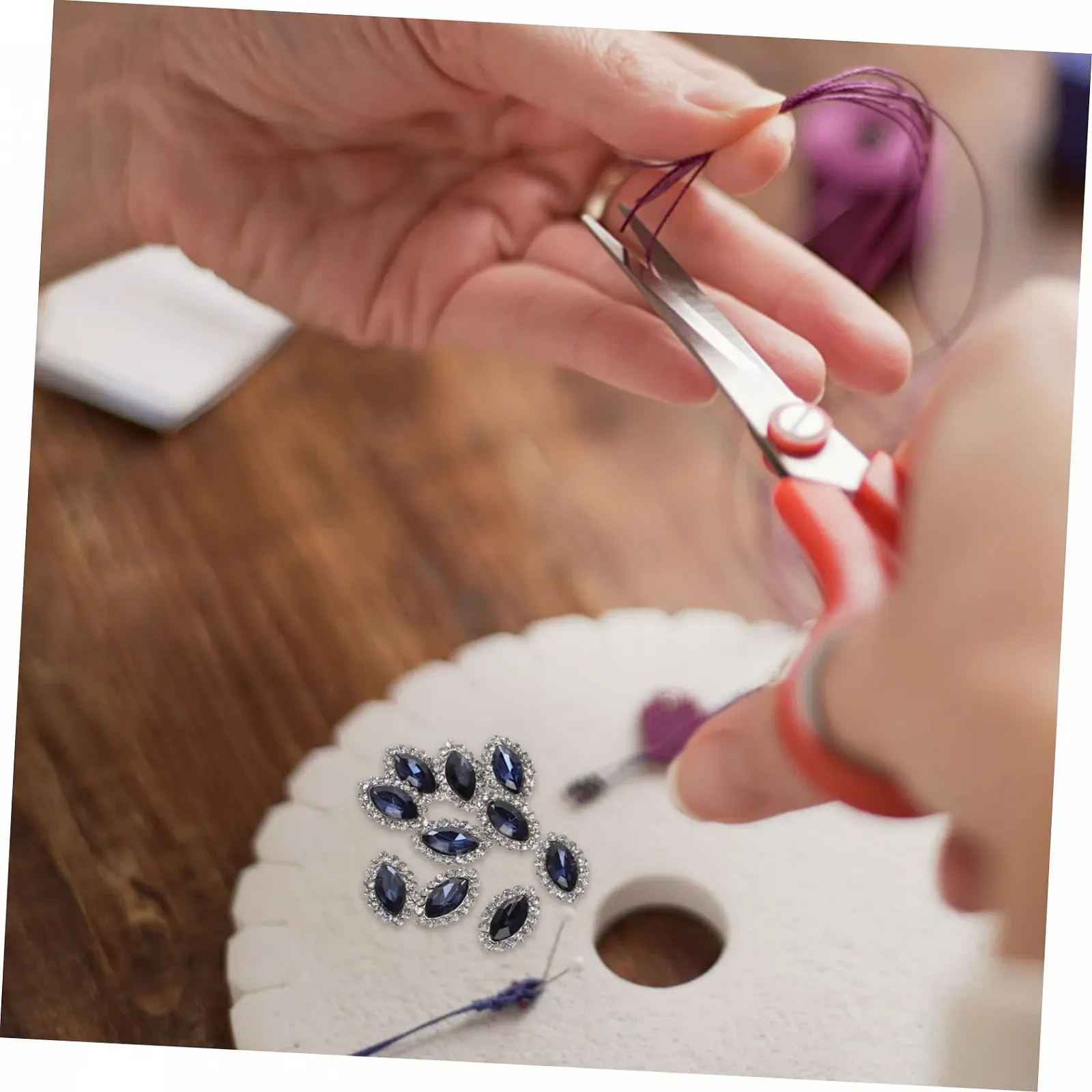 Стразы Стеклянные бусины PACKOVE 10 шт с металлической задней частью, фото №8