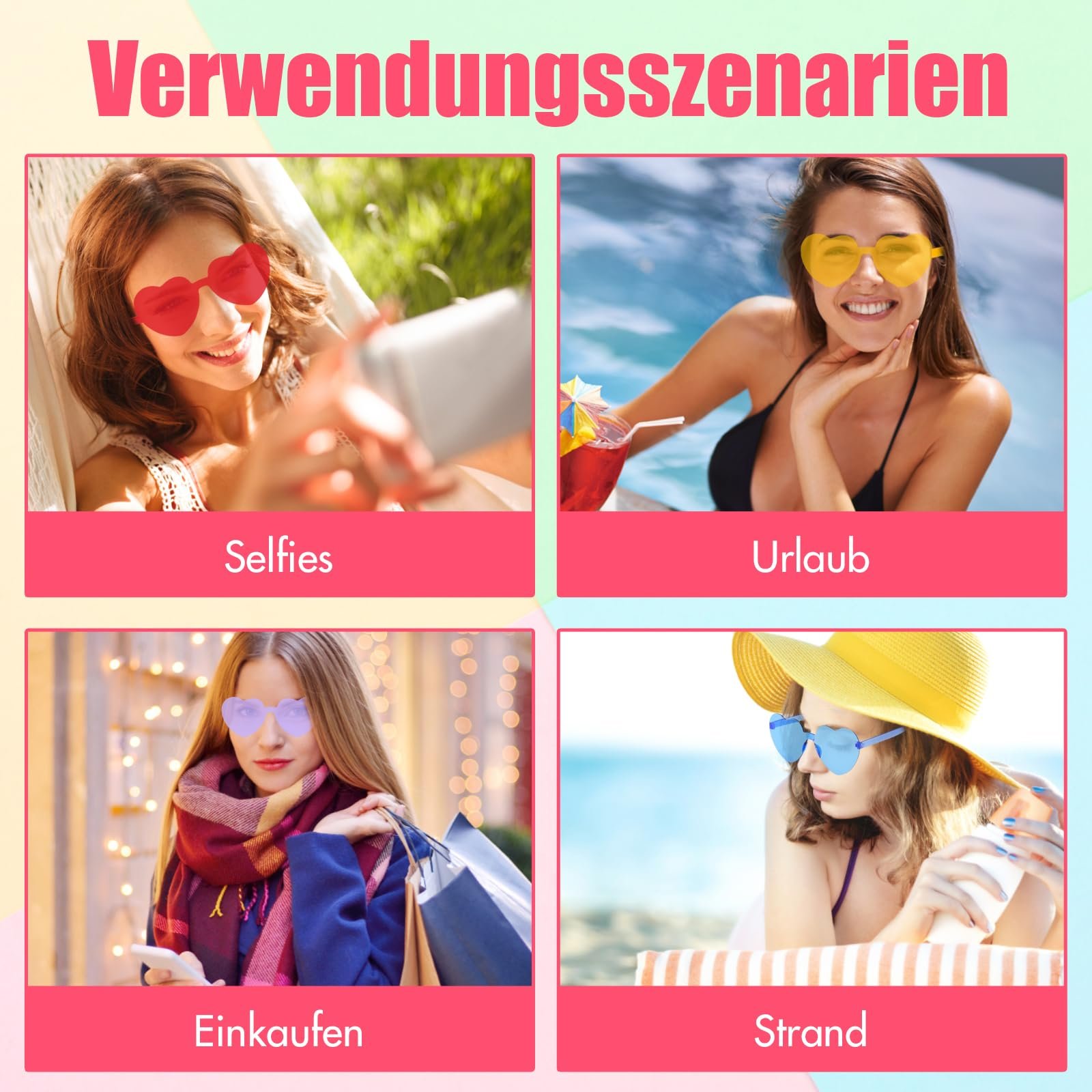 Сонцезахисні окуляри Серце ATSGJLZN, 12 шт., фото №6