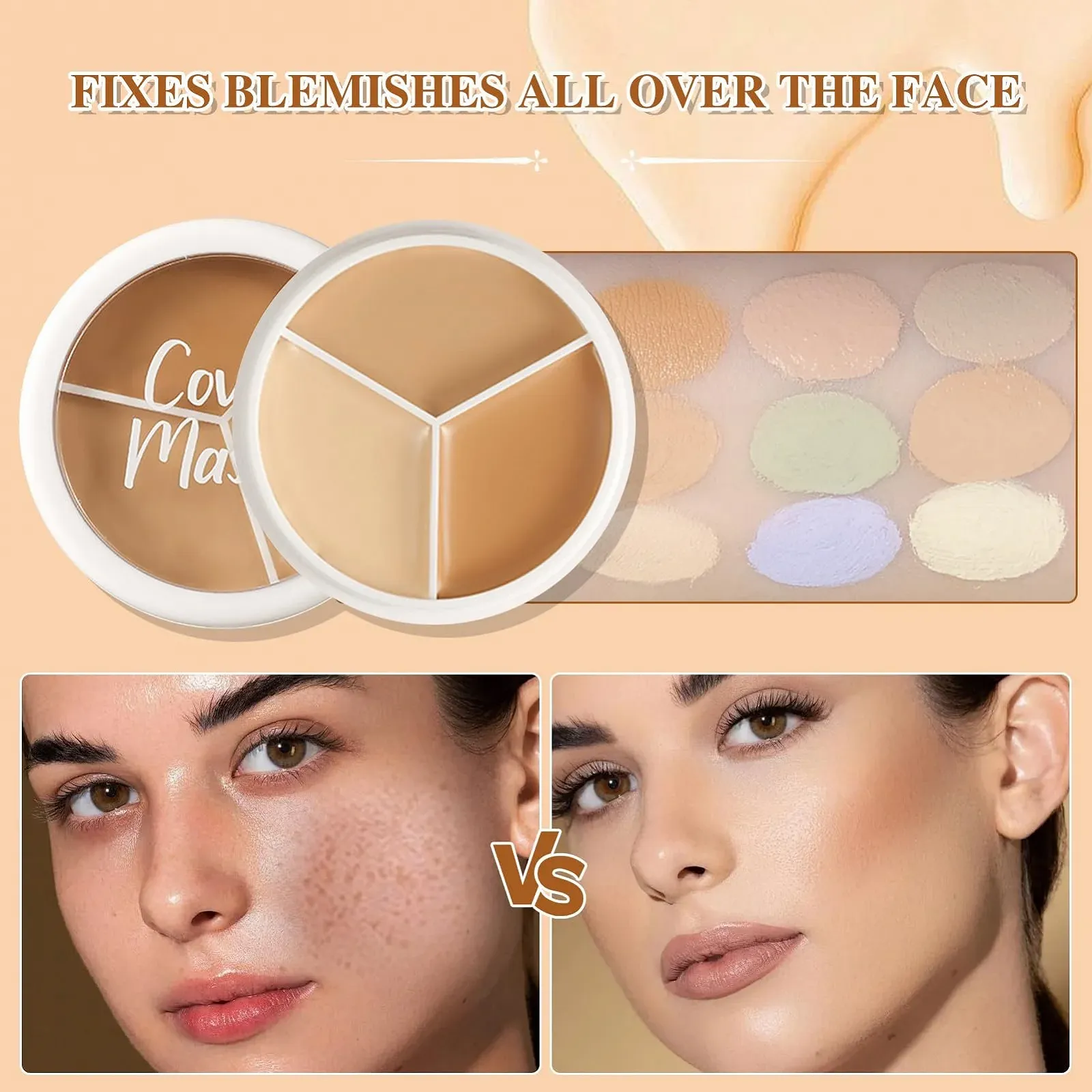 Консилер Палетка для макіяжу, Триколірний консилер для макіяжу, Змішувані кольори, фото №4 Консилер Палетка для макіяжу, Триколірний консилер для макіяжу, Змішувані кольори, фото №4