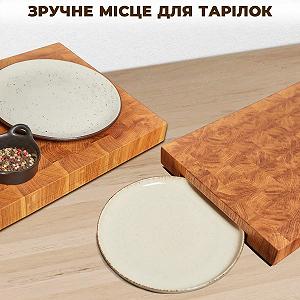 Торцевая, разделочная, кухонная, деревянная доска из дуба, 30 x 40 x 4 см synthetic.ua - Фото 1