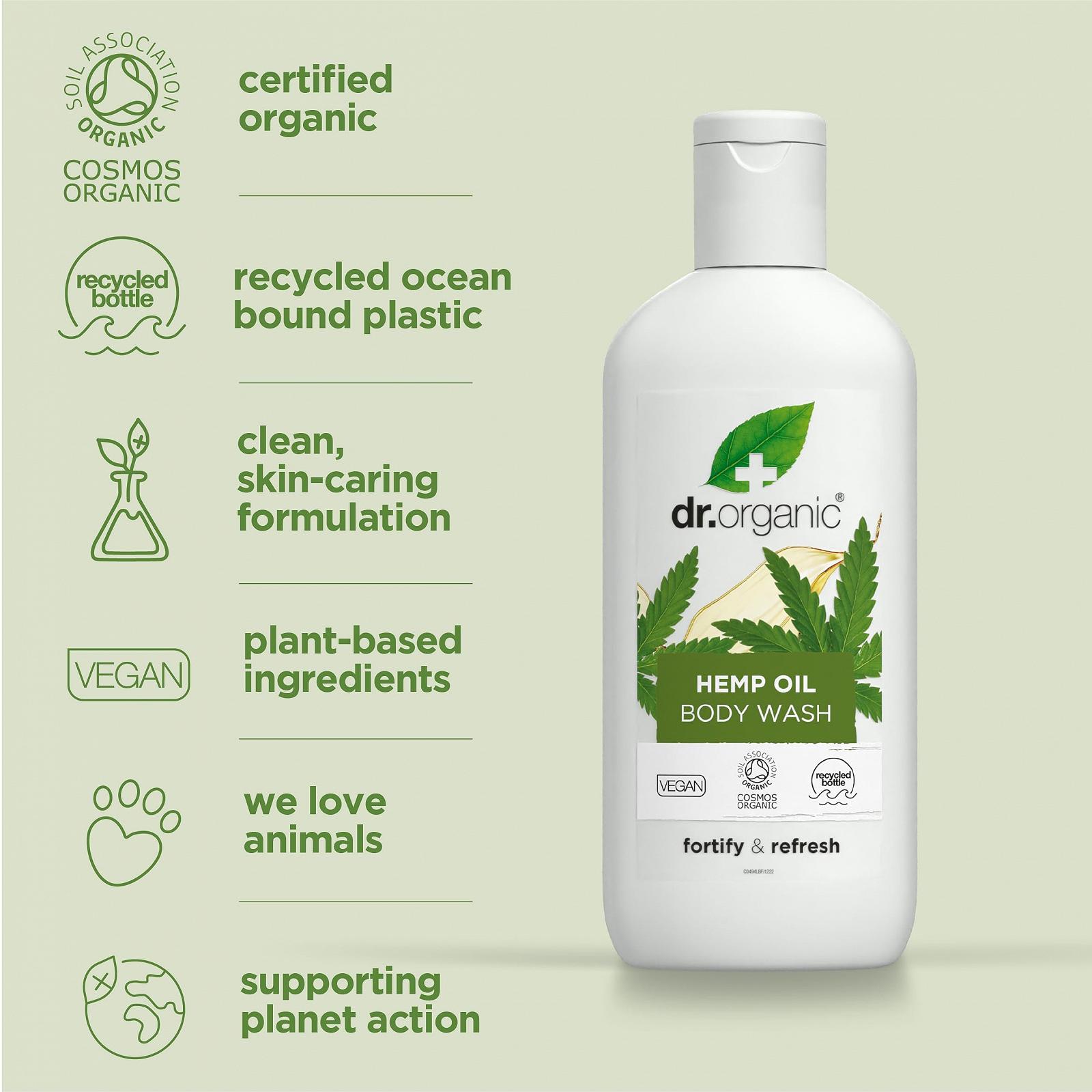 Гель для душа Dr. Organic Hemp Oil 250 мл Green, фото №5