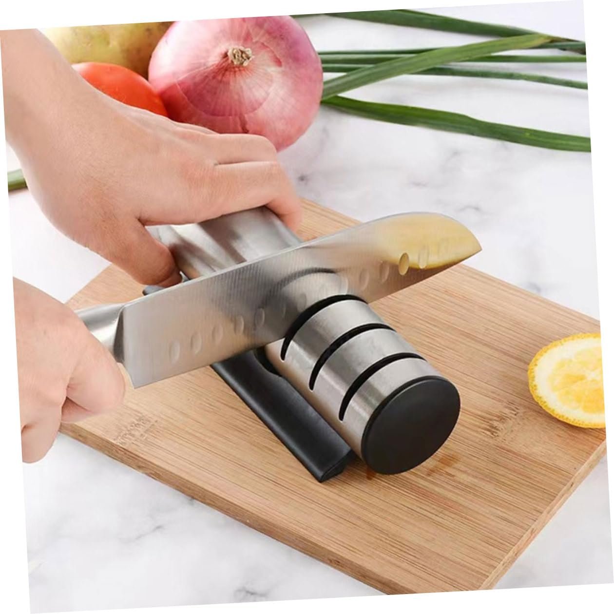 Точилка для ножей Ipetboom портативная ручная для кухни и ножниц износостойкая, фото №3