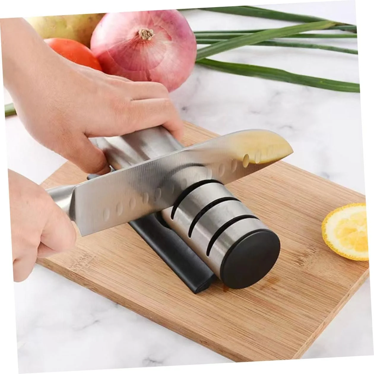 Точилка для ножей Ipetboom портативная ручная для кухни и ножниц износостойкая, фото №3