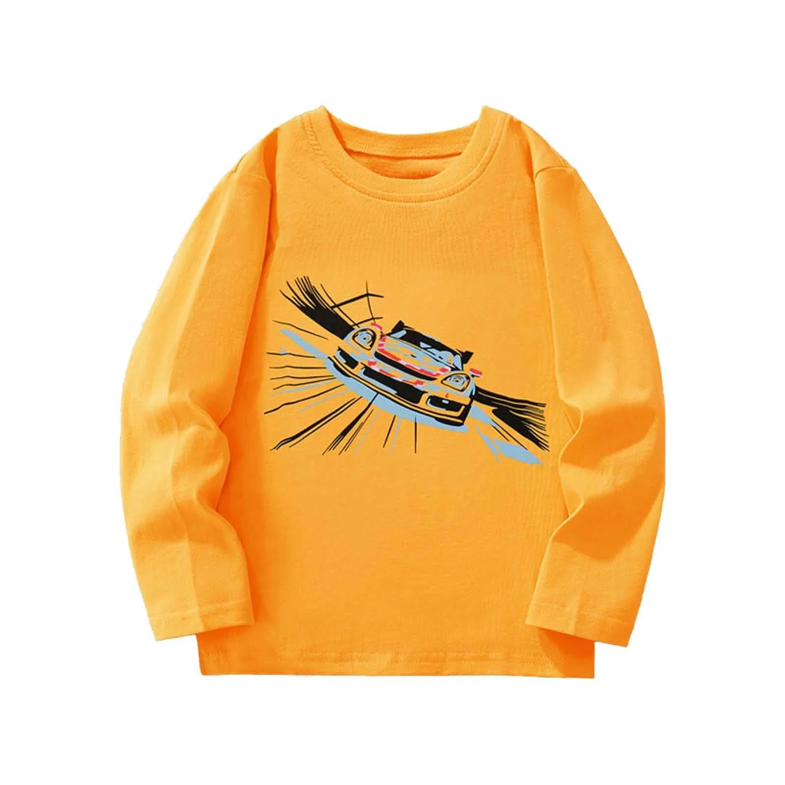 Пуловер для мальчиков 164 - Толстовки и свитшоты для девочек, повседневный пуловер с круглым вырезом и гоночным принтом, удобный детский верх для повседневной носки, фото №1