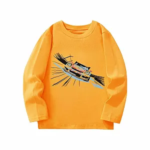 Пуловер для мальчиков 164 - Толстовки и свитшоты для девочек, повседневный пуловер с круглым вырезом и гоночным принтом, удобный детский верх для повседневной носки - Фото 1