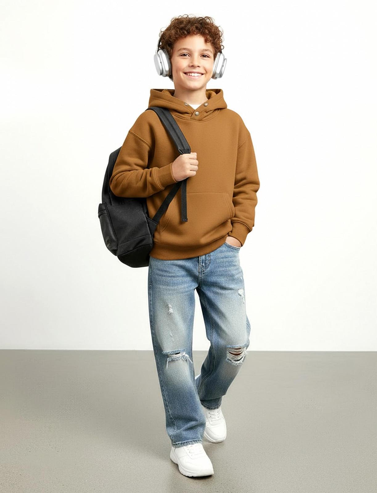 Худі PatPat для хлопчиків 6-12 років - М'яке флісове вітрозахисне худі з кишенею, фото №5 Худі PatPat для хлопчиків 6-12 років - М'яке флісове вітрозахисне худі з кишенею, фото №5