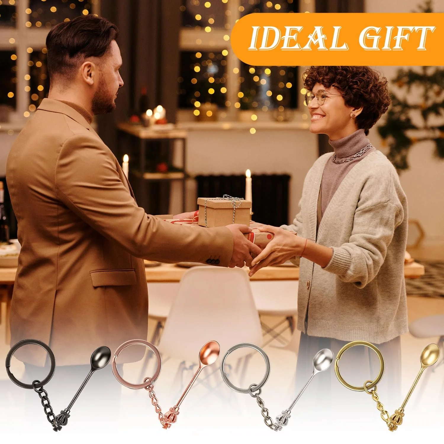 Мини-ложка 4 шт, ложка для снюса, ложка для кета, ложка для лекарств, крошечная ложка, миниатюрная ложка, ложка-брелок, мини-ложка-корона, кольцо для ключей для мужчин и женщин, фото №7