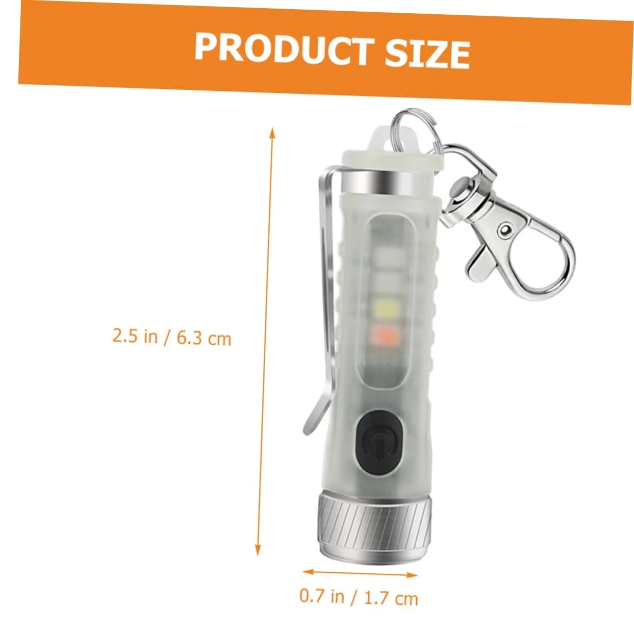 Фонарик iBaselnic Перезаряжаемый Портативный LED Мини-фонарик-брелок для ключей для наружного использования Нержавеющая сталь, фото №5