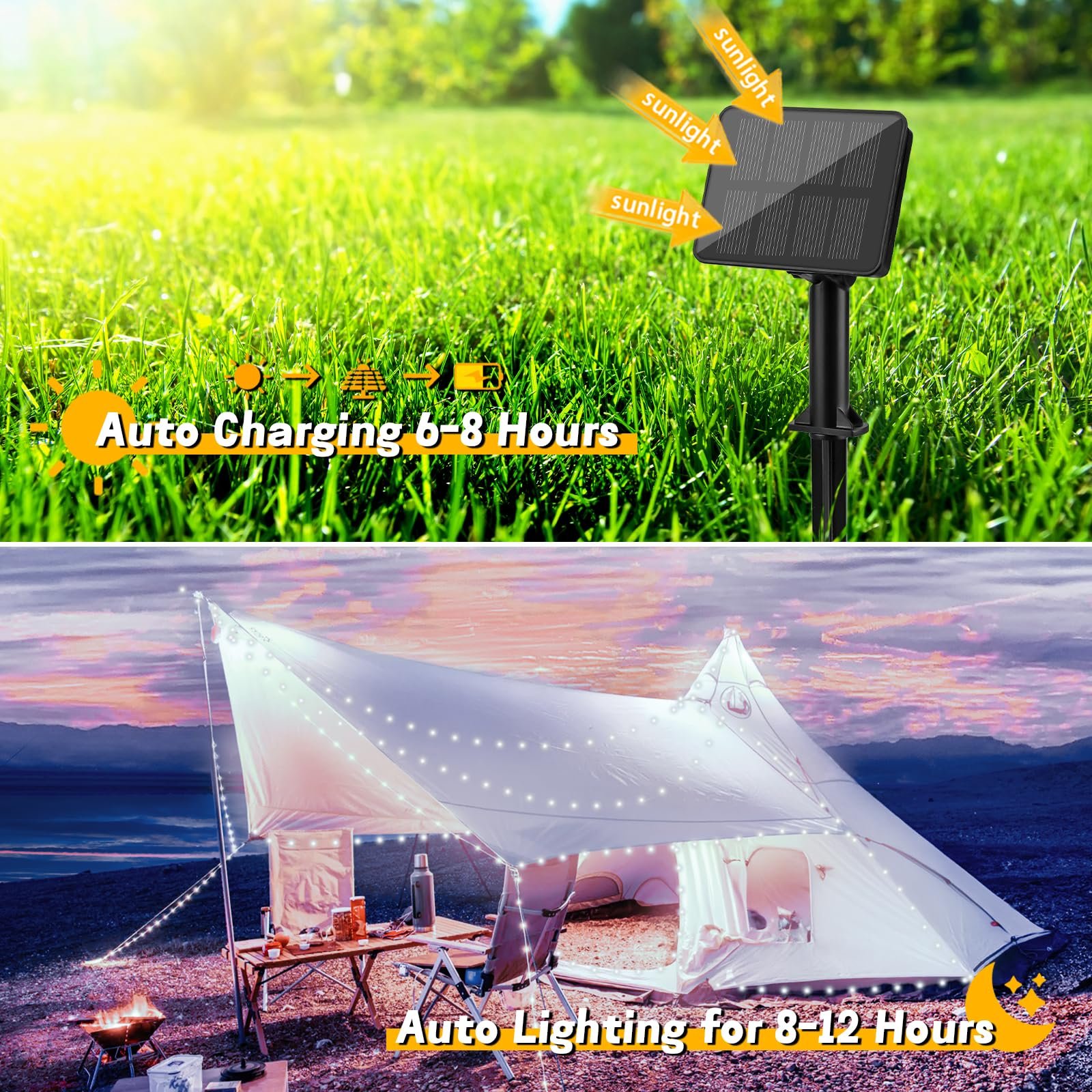 Гирлянда Gcstnn Solar 5 м 50 LED, холодный белый, фото №3