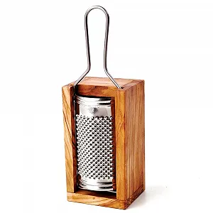 Терка Дерев'яна DAS OLIVENHOLZBRETT для пармезану, твердого сиру, 19 см, з ручкою - Фото 1