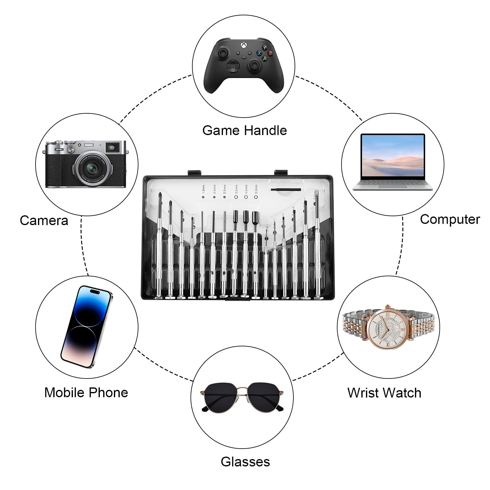 Набір інструментів годинникаря Набір точних механічних викруток 17 в 1 для зміни батареї годинника, фото №6 Набір інструментів годинникаря Набір точних механічних викруток 17 в 1 для зміни батареї годинника, фото №6