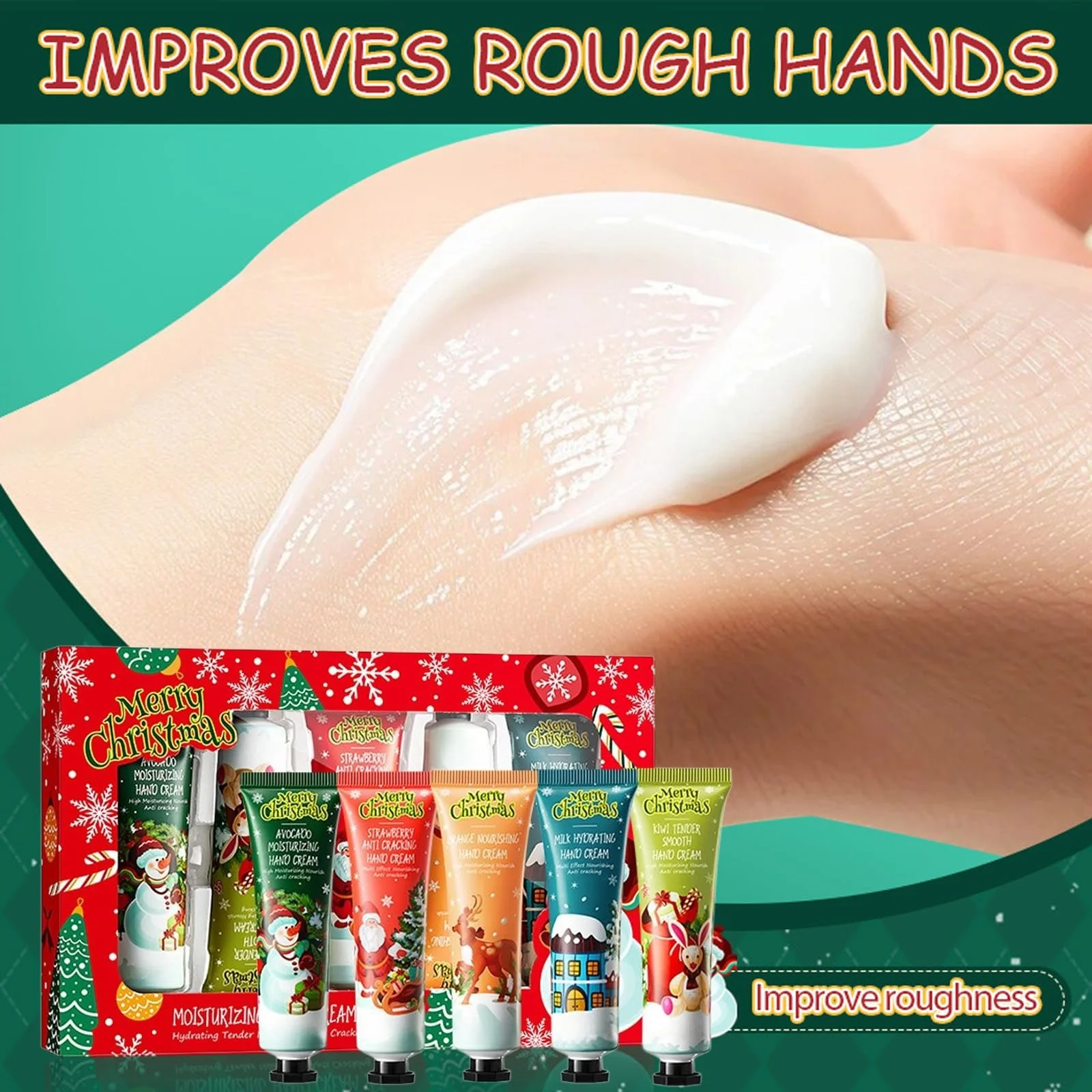 Крем для рук Різдвяний міні набір 30 г x 5, Зволожуючий, фото №2
