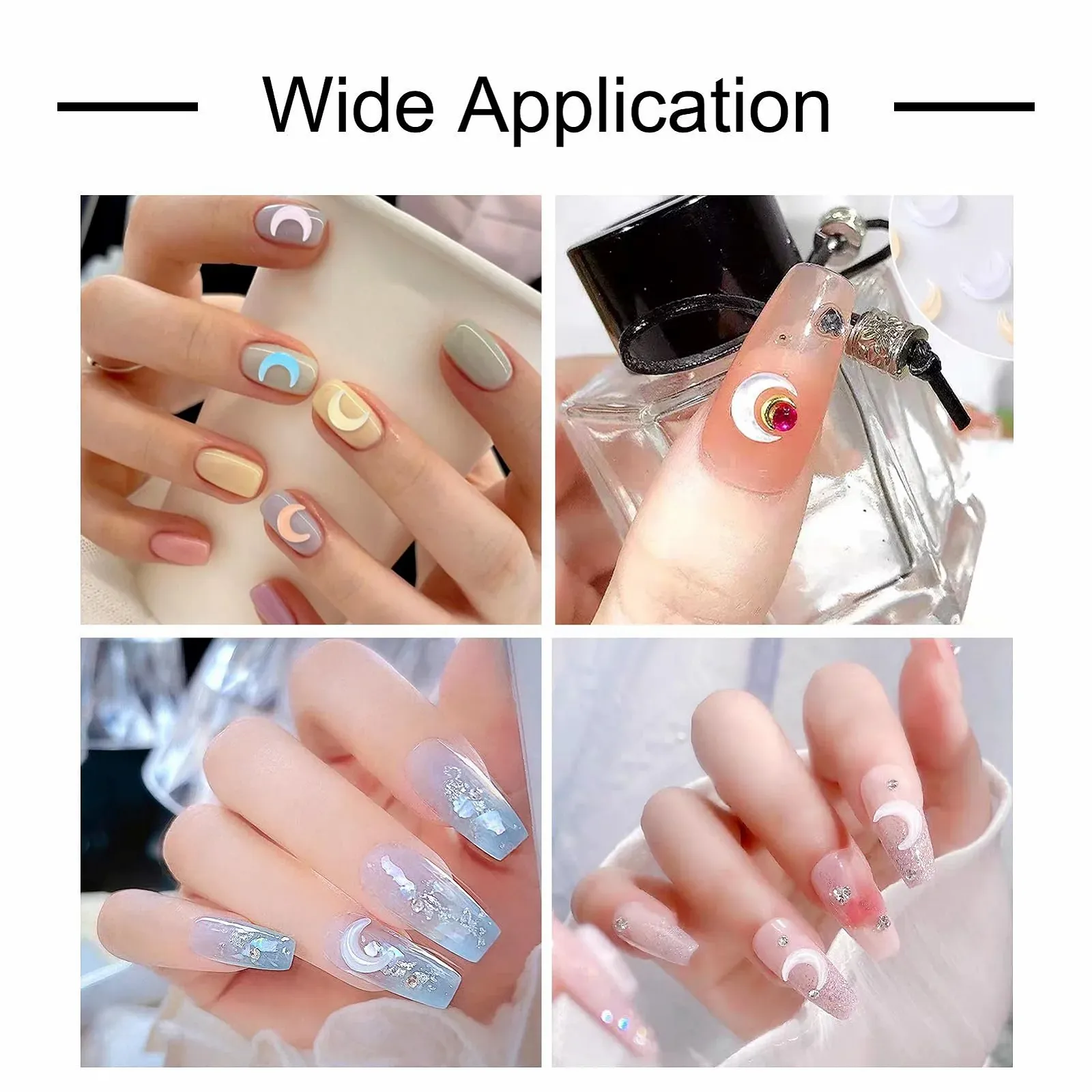 Кабошоны Луна Cheriswelry 3D Украшения для дизайна ногтей, наполнители для эпоксидной смолы, 120 шт, фото №7