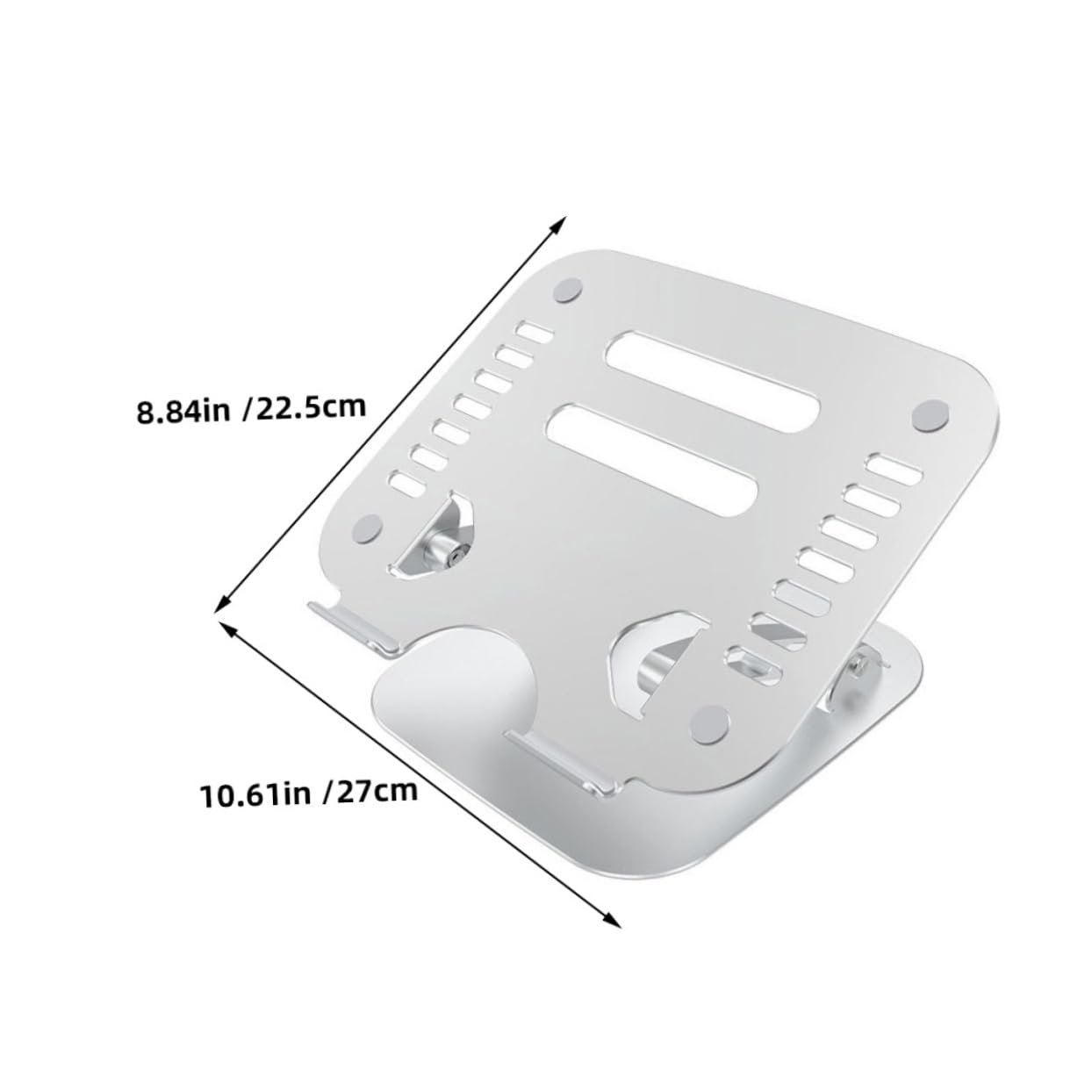 Подставка для ноутбука Алюминий Портативный Регулируемый Алюминиевый сплав для офиса и путешествий Эргономичный дизайн Устойчивая Серебристый, фото №2