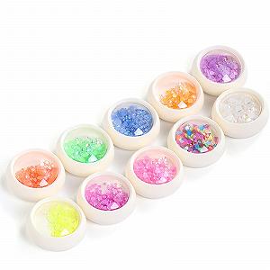 Аксесуари для дизайну нігтів 10 коробок Самоцвіти Змішана форма Кришталеві скляні - Фото 1