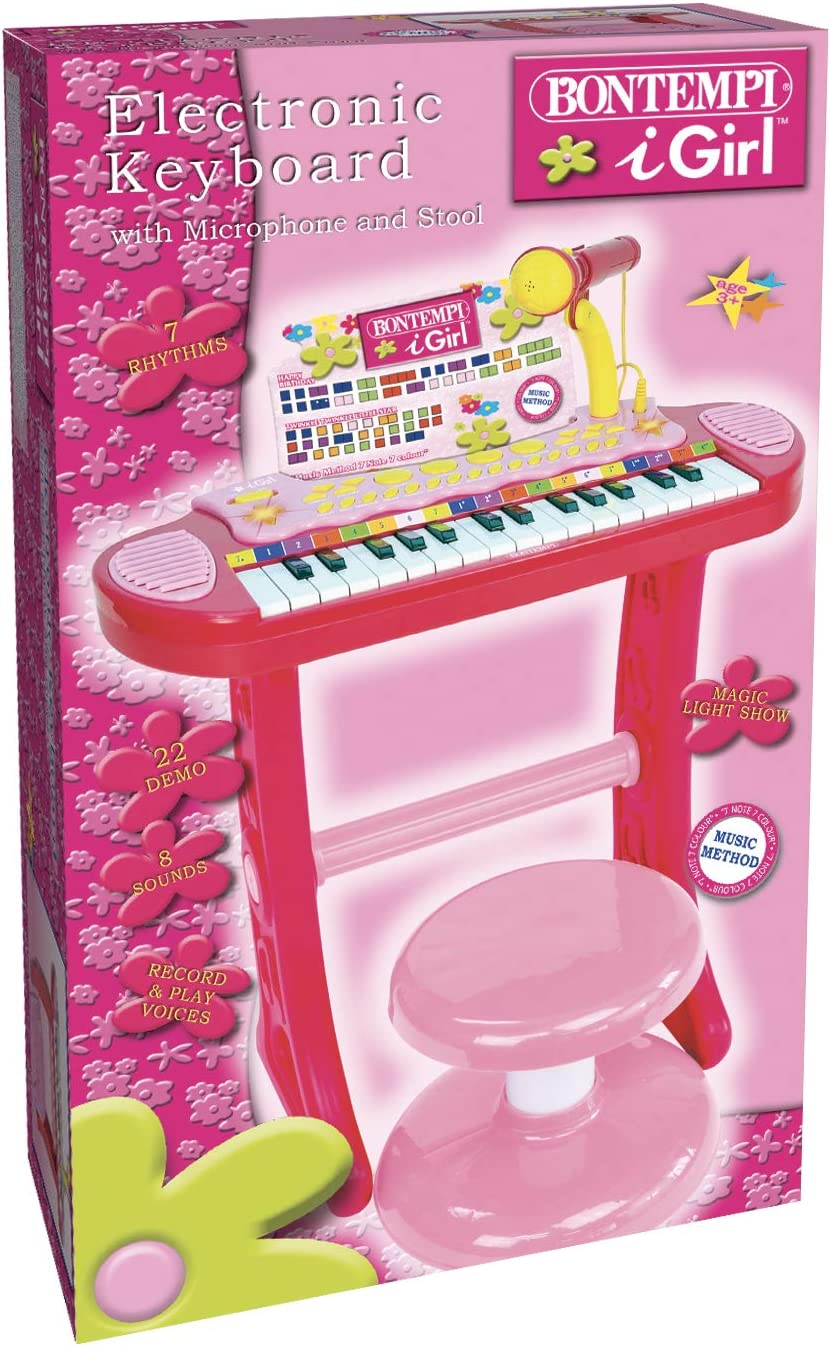 Электронный синтезатор Bontempi 133671 с микрофоном и табуретом, фото №3