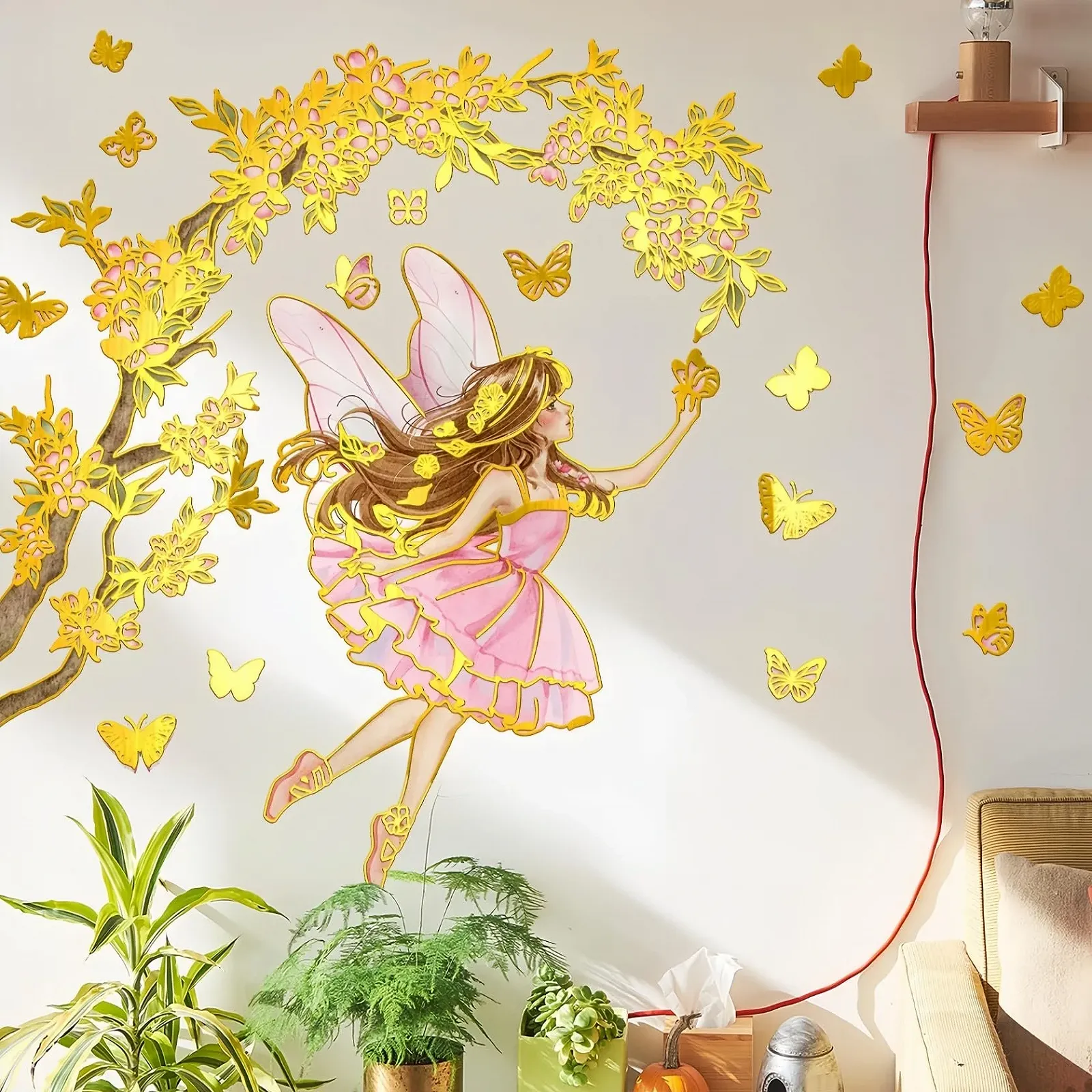 Наклейки на стіну Lekabee Golden Flower Fairy Style_B, фото №4