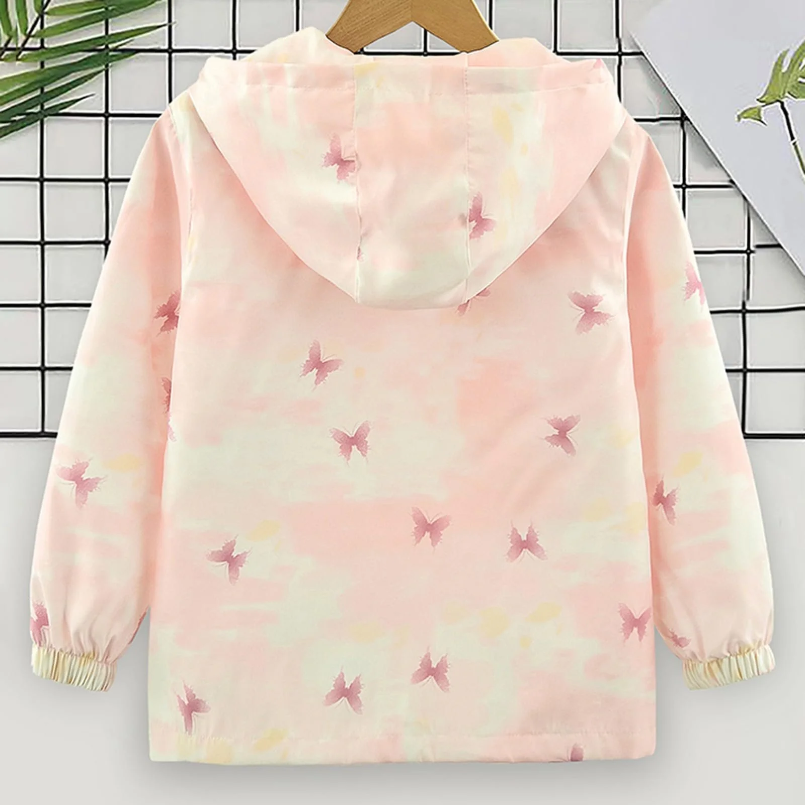 Куртка Softshell Generisch з капюшоном і градієнтним принтом метеликів, фото №5