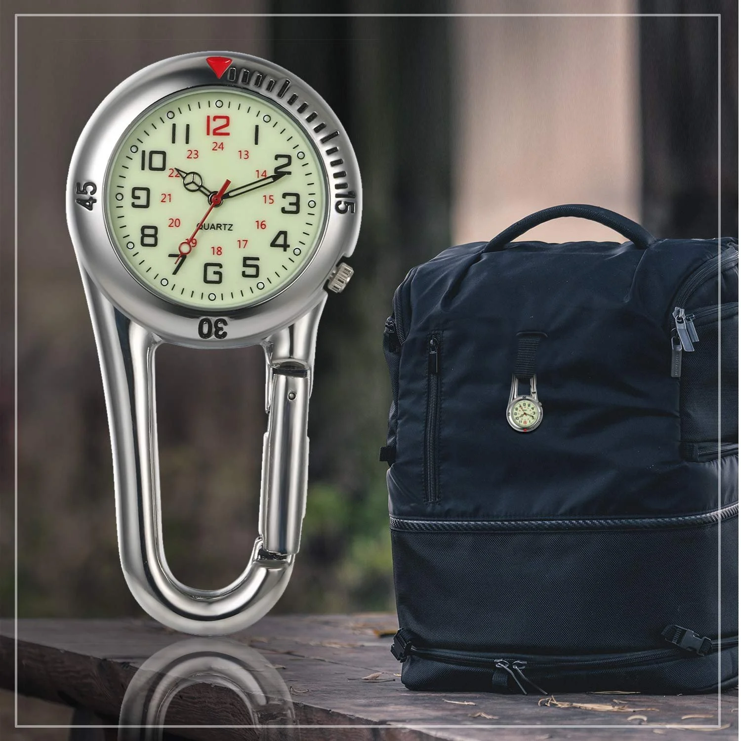 Кишеньковий годинник Avaner з карабіном Цифровий годинник-карабін з люмінесцентним циферблатом, фото №8