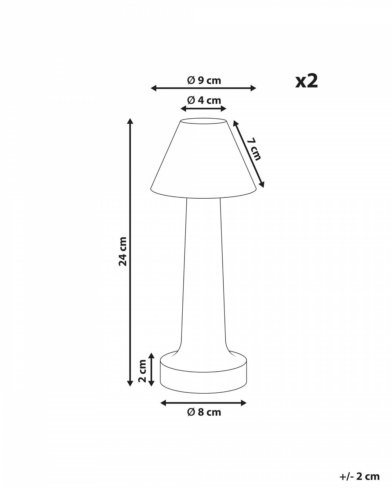 Настільні лампи Beliani Joanes Набір з 2 шт. Металеві Акумуляторні Бездротові Сенсорні Чорні, фото №3
