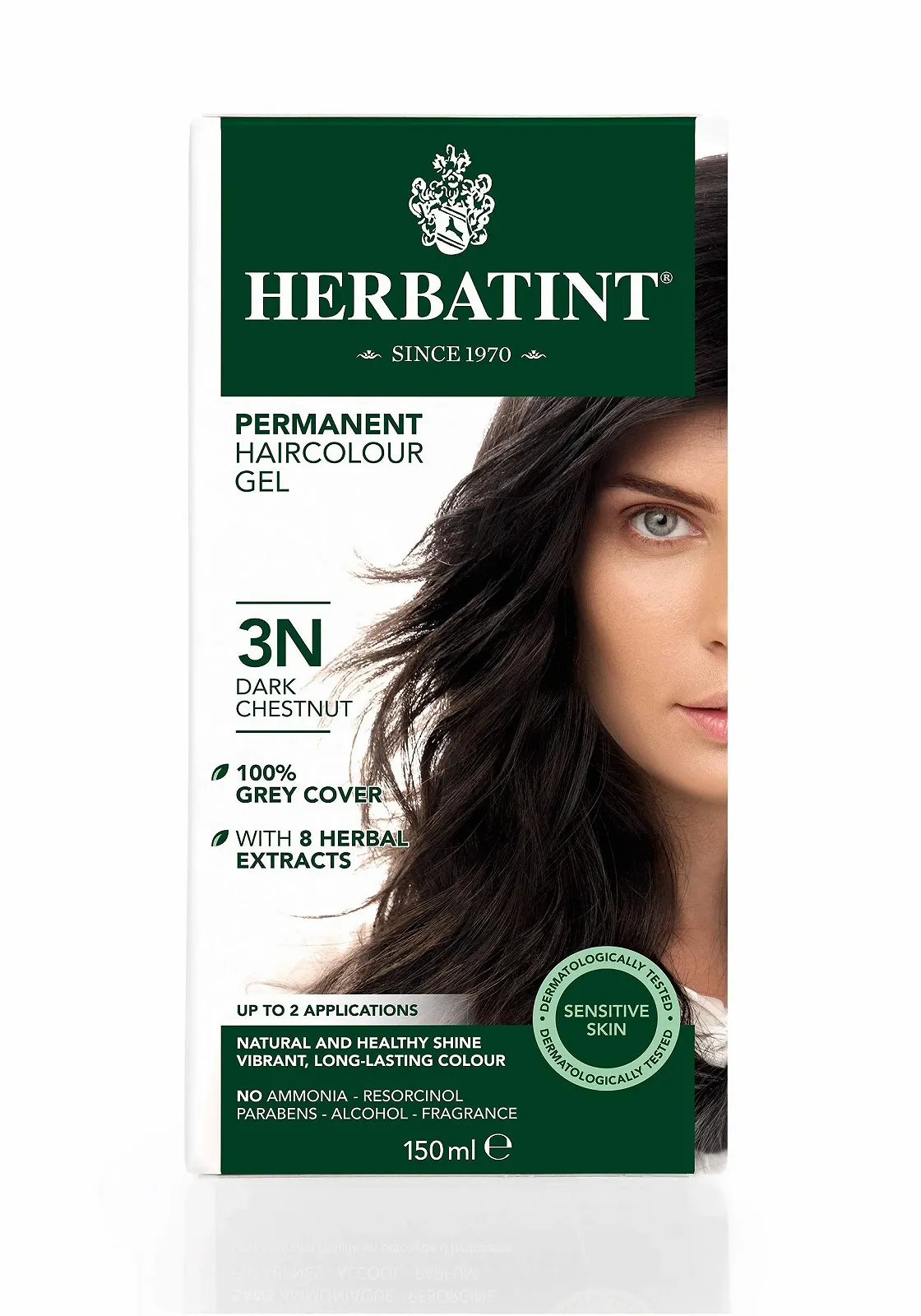 Фарба для волосся Herbatint Natural Dark Chestnut 3N, 150 мл, фото №1