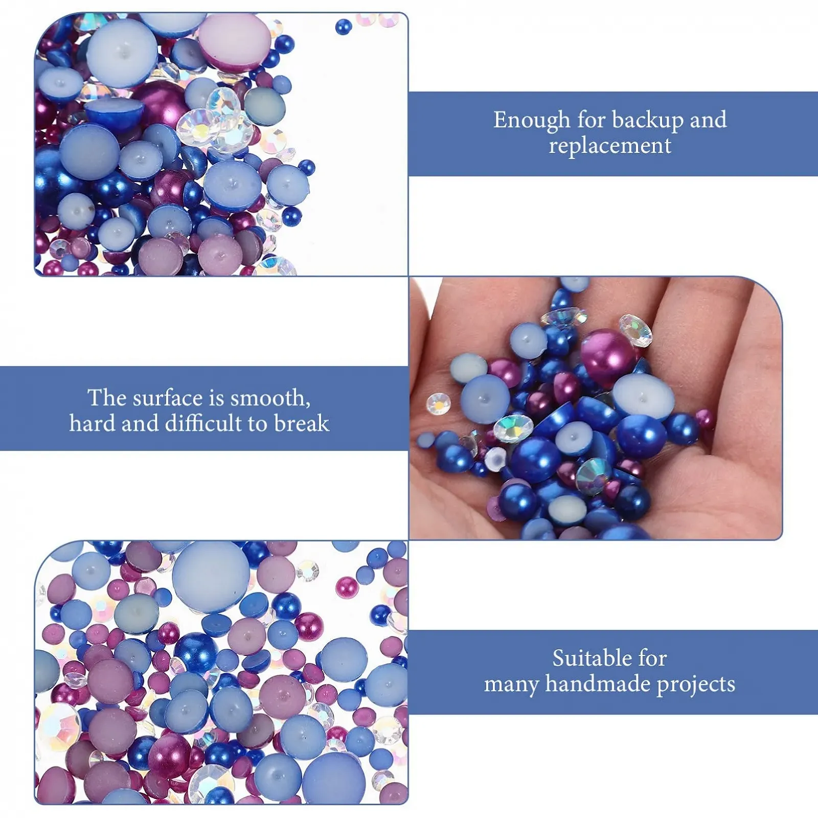 Жемчуг Имитация VICASKY Полукруглые Плоские Стразы для Ногтей, Рукоделия, DIY, Камни для Украшений, Рассыпные Камни для DIY, Ожерелья, Браслеты, 1 пакет, фото №7