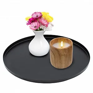 Купити Декоративний металевий піднос, Чорний, 30 см - Фото 1 Декоративний металевий піднос, Чорний, 30 см - Фото 1